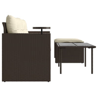 Thumbnail for 3-tlg. Garten-Sofagarnitur mit Kissen Braun Poly Rattan