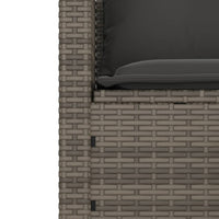 Thumbnail for 3-tlg. Garten-Sofagarnitur mit Kissen Grau Poly Rattan