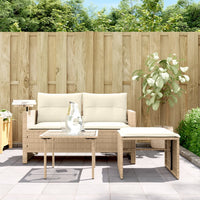 Thumbnail for 3-tlg. Garten-Sofagarnitur mit Kissen Beige Poly Rattan