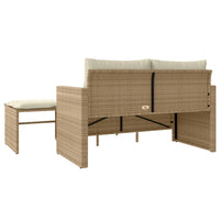 Thumbnail for 3-tlg. Garten-Sofagarnitur mit Kissen Beige Poly Rattan