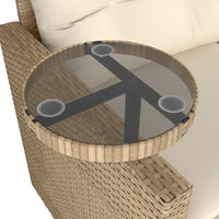 Thumbnail for 3-tlg. Garten-Sofagarnitur mit Kissen Beige Poly Rattan