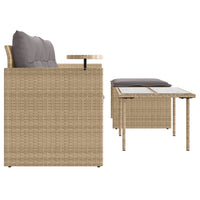 Thumbnail for 3-tlg. Garten-Sofagarnitur mit Kissen Beige Poly Rattan