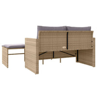 Thumbnail for 3-tlg. Garten-Sofagarnitur mit Kissen Beige Poly Rattan