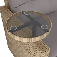 Thumbnail for 3-tlg. Garten-Sofagarnitur mit Kissen Beige Poly Rattan