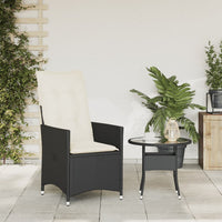 Thumbnail for Gartensessel Verstellbar mit Kissen Schwarz Poly Rattan
