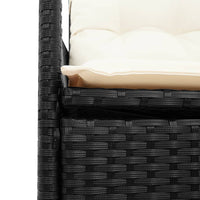 Thumbnail for Gartensessel Verstellbar mit Kissen Schwarz Poly Rattan