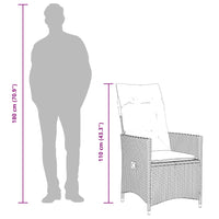 Thumbnail for Gartensessel Verstellbar mit Kissen Schwarz Poly Rattan