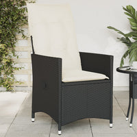 Thumbnail for Gartensessel Verstellbar mit Kissen Schwarz Poly Rattan