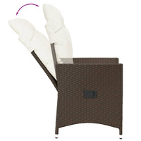 Thumbnail for Gartensessel Verstellbar mit Kissen Braun Poly Rattan
