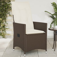 Thumbnail for Gartensessel Verstellbar mit Kissen Braun Poly Rattan