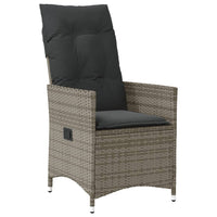Thumbnail for 3-tlg. Bistro-Set mit Kissen Grau Poly Rattan