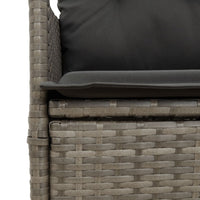 Thumbnail for 3-tlg. Bistro-Set mit Kissen Grau Poly Rattan