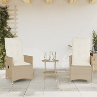 Thumbnail for 3-tlg. Bistro-Set mit Kissen Beige Poly Rattan