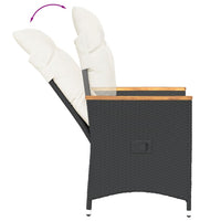 Thumbnail for 3-tlg. Bistro-Set mit Kissen Schwarz Poly Rattan