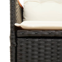 Thumbnail for 3-tlg. Bistro-Set mit Kissen Schwarz Poly Rattan