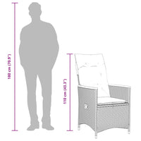 Thumbnail for 3-tlg. Bistro-Set mit Kissen Schwarz Poly Rattan