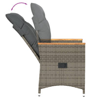 Thumbnail for 3-tlg. Bistro-Set mit Kissen Grau Poly Rattan