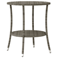 Thumbnail for 3-tlg. Bistro-Set mit Kissen Grau Poly Rattan