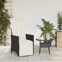 Thumbnail for Gartensessel Verstellbar mit Kissen Schwarz Poly Rattan