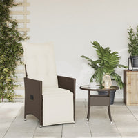 Thumbnail for Gartensessel Verstellbar mit Kissen Braun Poly Rattan