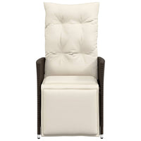 Thumbnail for Gartensessel Verstellbar mit Kissen Braun Poly Rattan