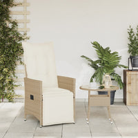 Thumbnail for Gartensessel mit Kissen Verstellbar Beige Poly Rattan