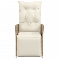 Thumbnail for Gartensessel mit Kissen Verstellbar Beige Poly Rattan