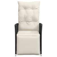 Thumbnail for Gartensessel mit Kissen 2 Stk. Verstellbar Schwarz Poly Rattan