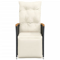 Thumbnail for Gartensessel mit Kissen 2 Stk. Verstellbar Schwarz Poly Rattan