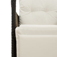 Thumbnail for 3-tlg. Bistro-Set mit Kissen Schwarz Poly Rattan