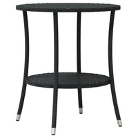 Thumbnail for 3-tlg. Bistro-Set mit Kissen Schwarz Poly Rattan
