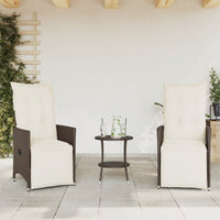 Thumbnail for 3-tlg. Bistro-Set mit Kissen Braun Poly Rattan