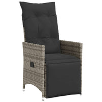 Thumbnail for 3-tlg. Bistro-Set mit Kissen Grau Poly Rattan