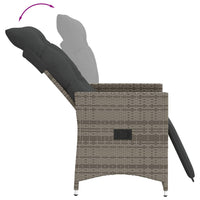 Thumbnail for 3-tlg. Bistro-Set mit Kissen Grau Poly Rattan