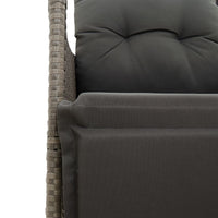 Thumbnail for 3-tlg. Bistro-Set mit Kissen Grau Poly Rattan