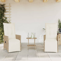 Thumbnail for 3-tlg. Bistro-Set mit Kissen Beige Poly Rattan