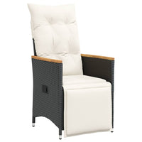 Thumbnail for 3-tlg. Bistro-Set mit Kissen Schwarz Poly Rattan