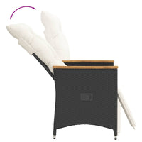 Thumbnail for 3-tlg. Bistro-Set mit Kissen Schwarz Poly Rattan