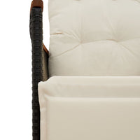 Thumbnail for 3-tlg. Bistro-Set mit Kissen Schwarz Poly Rattan