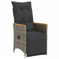 Thumbnail for 3-tlg. Bistro-Set mit Kissen Grau Poly Rattan