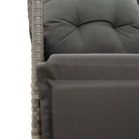 Thumbnail for 3-tlg. Bistro-Set mit Kissen Grau Poly Rattan