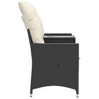 Thumbnail for Gartensofa 2-Sitzer Verstellbar mit Tisch Schwarz Poly Rattan