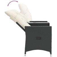 Thumbnail for Gartensofa 2-Sitzer Verstellbar mit Tisch Schwarz Poly Rattan