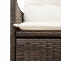 Thumbnail for Gartensofa 2-Sitzer Verstellbar mit Tisch Braun Poly Rattan
