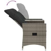 Thumbnail for Gartensofa 2-Sitzer Verstellbar mit Tisch Grau Poly Rattan