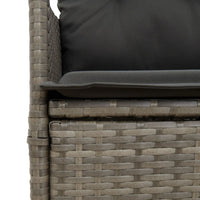 Thumbnail for Gartensofa 2-Sitzer Verstellbar mit Tisch Grau Poly Rattan