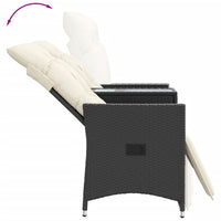Thumbnail for Gartensofa 2-Sitzer Verstellbar mit Tisch Schwarz Poly Rattan