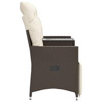Thumbnail for Gartensofa 2-Sitzer Verstellbar mit Tisch Braun Poly Rattan