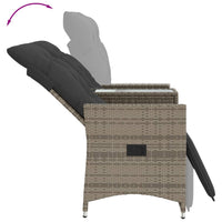 Thumbnail for Gartensofa 2-Sitzer Verstellbar mit Tisch Grau Poly Rattan