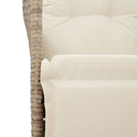Thumbnail for Gartensofa 2-Sitzer Verstellbar mit Tisch Beige Poly Rattan